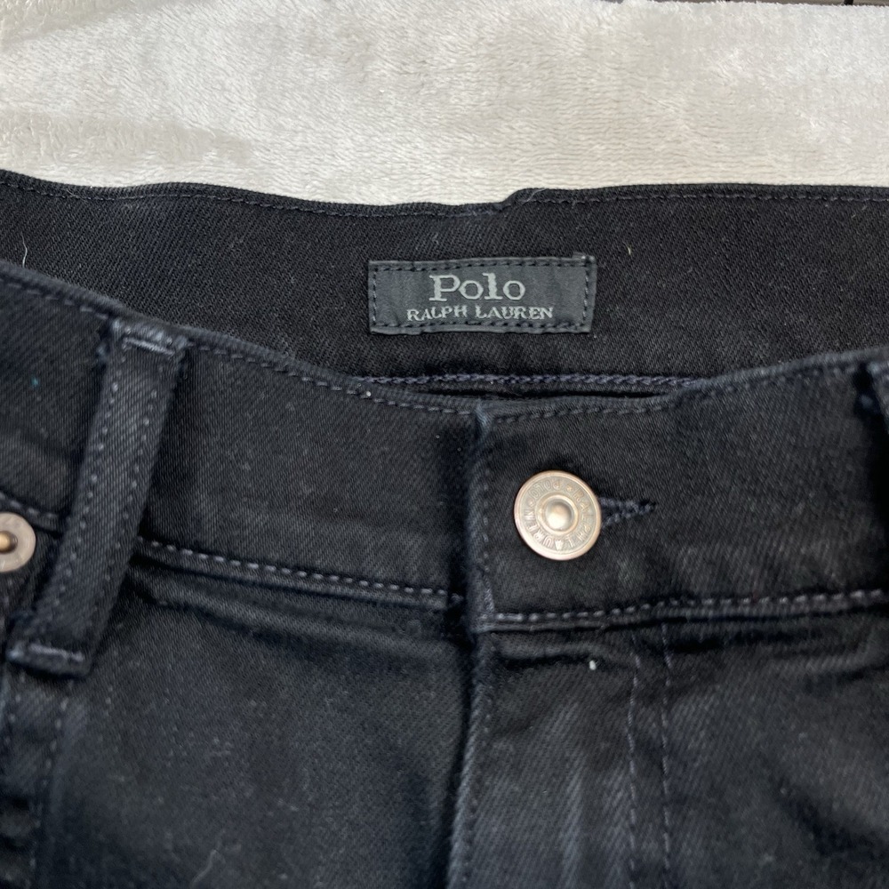 Polo Ralph Lauren Jeans Womens 30 Black The Straight Split Hem Stretch Denim - Picture 2 of 10